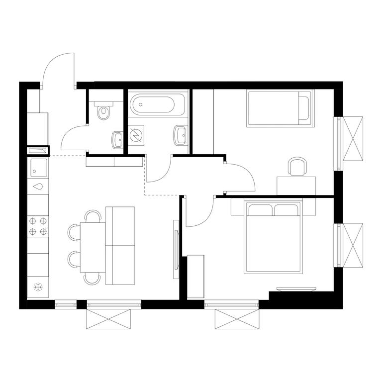 2-BD Apartment Sale, 47.9 sq. m. at Yauza Park, ulitsa Kolontsova, 4, Mytischi, Moscow Region, Russia #1 2-BD Apartment Sale, 47.9 sq. m. at Yauza Park, ulitsa Kolontsova, 4, Mytischi, Moscow Region, Russia #1