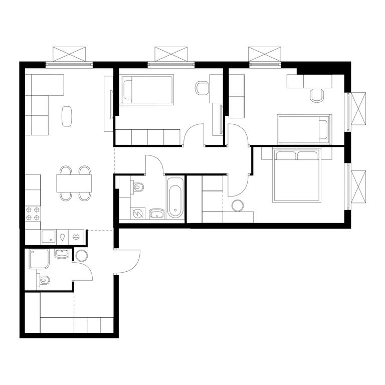 3-BD Apartment Sale, 81.3平方米 at Yauza Park, ulitsa Kolontsova, 4, Mytischi, Moscow Region, Russia #1