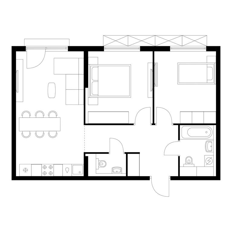 2-BD Apartment Sale, 58.3平方米 at Yauza Park, ulitsa Kolontsova, 4, Mytischi, Moscow Region, Russia #1