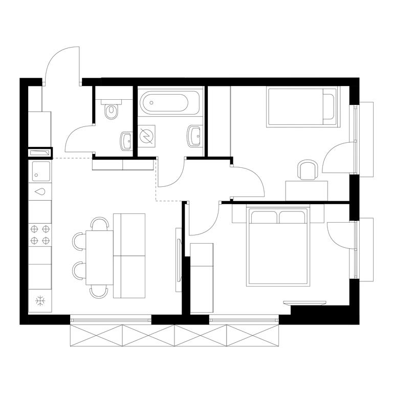 2-BD Apartment Sale, 46.5平方米 at Yauza Park, ulitsa Kolontsova, 4, Mytischi, Moscow Region, Russia #1 2-BD Apartment Sale, 46.5平方米 at Yauza Park, ulitsa Kolontsova, 4, Mytischi, Moscow Region, Russia #1