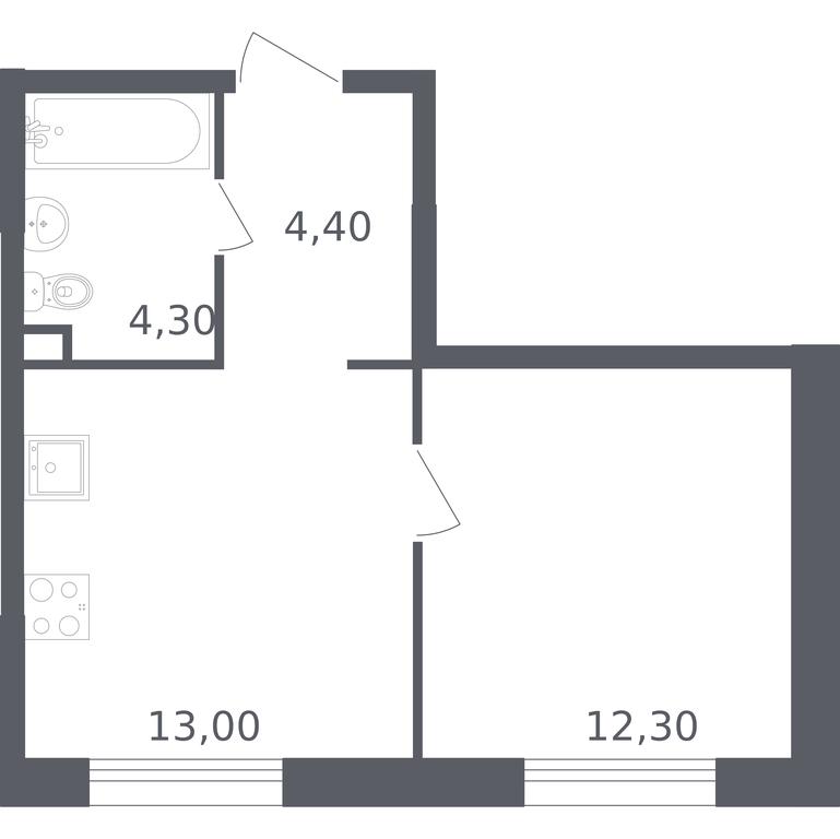 Apartment Sale, 34平方米 at Olhovy Kvartal, 5-ya ulitsa Lesnyye Polyany, posyolok Gazoprovod, Sosenskoye Settlement, Moscow, Russia #1