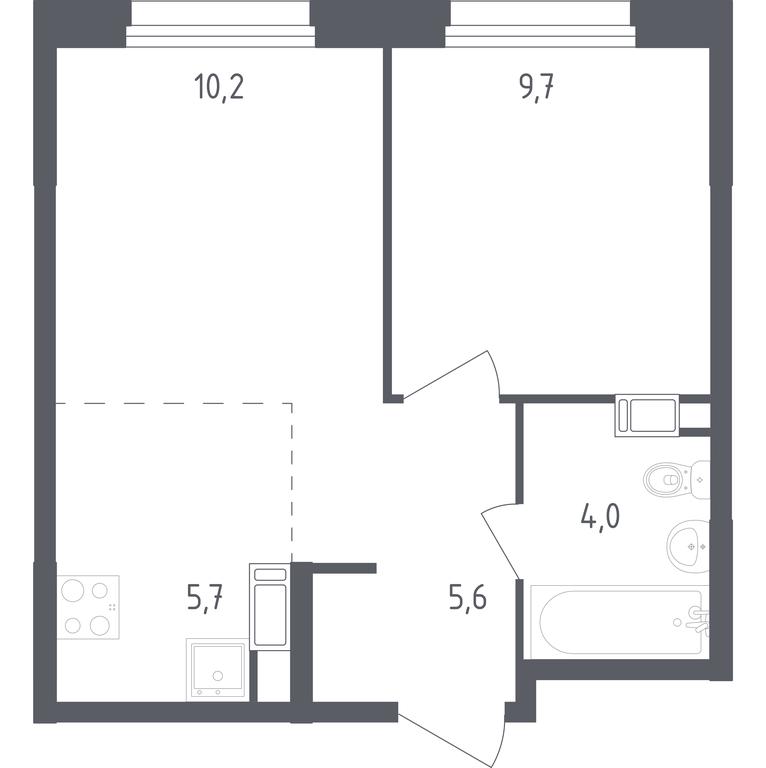 Apartment Sale, 35.2 sq. m. at Olhovy Kvartal, 5-ya ulitsa Lesnyye Polyany, posyolok Gazoprovod, Sosenskoye Settlement, Moscow, Russia #1