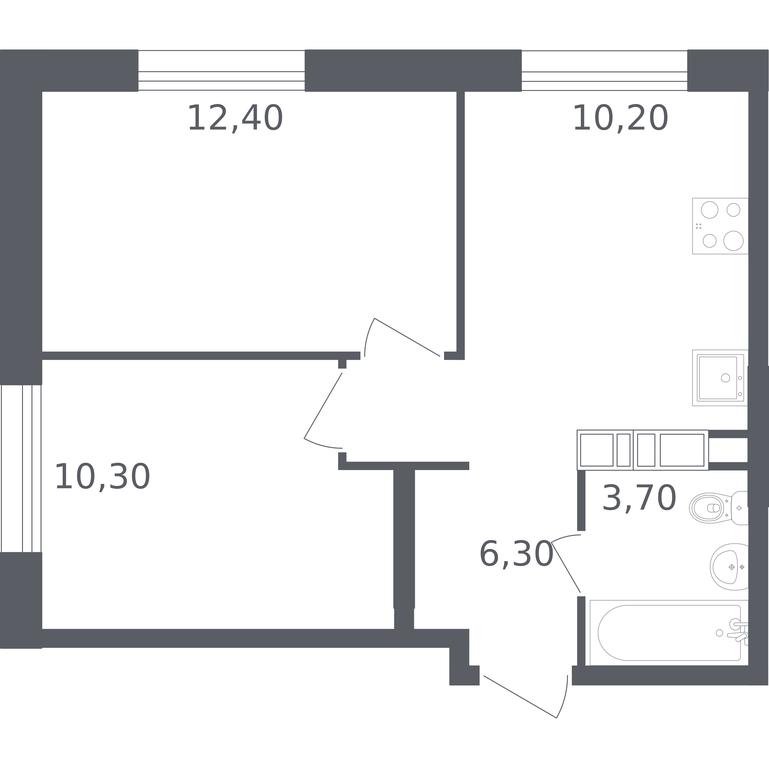 1-BD Apartment Sale, 42.9 sq. m. at Olhovy Kvartal, 5-ya ulitsa Lesnyye Polyany, posyolok Gazoprovod, Sosenskoye Settlement, Moscow, Russia #1