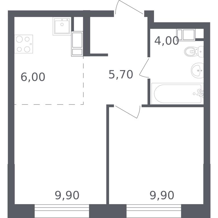 Apartment Sale, 35.5 sq. m. at Olhovy Kvartal, 5-ya ulitsa Lesnyye Polyany, posyolok Gazoprovod, Sosenskoye Settlement, Moscow, Russia #1