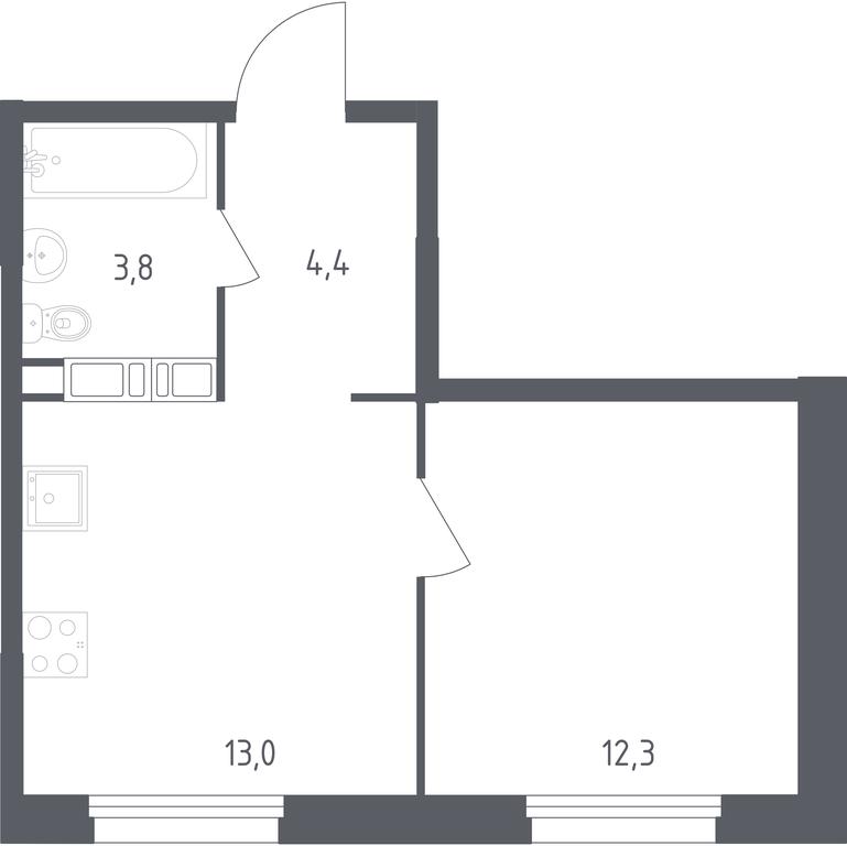Apartment Sale, 33.5 sq. m. at Olhovy Kvartal, 5-ya ulitsa Lesnyye Polyany, posyolok Gazoprovod, Sosenskoye Settlement, Moscow, Russia #1 Apartment Sale, 33.5 sq. m. at Olhovy Kvartal, 5-ya ulitsa Lesnyye Polyany, posyolok Gazoprovod, Sosenskoye Settlement, Moscow, Russia #1