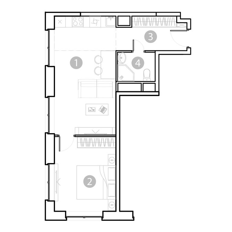 1-BD Apartment Sale, 45.32 sq. m. at EvoPark Sokolniki, Poteshnaya Street, Moscow, Russia #1 1-BD Apartment Sale, 45.32 sq. m. at EvoPark Sokolniki, Poteshnaya Street, Moscow, Russia #1