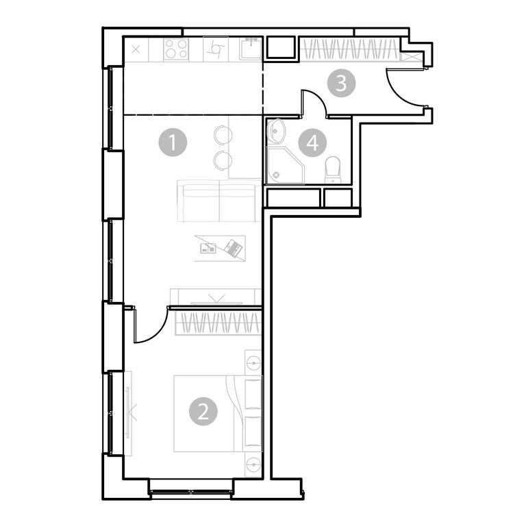 1-BD Apartment Sale, 45.32 sq. m. at EvoPark Sokolniki, Poteshnaya Street, Moscow, Russia #2 1-BD Apartment Sale, 45.32 sq. m. at EvoPark Sokolniki, Poteshnaya Street, Moscow, Russia #2