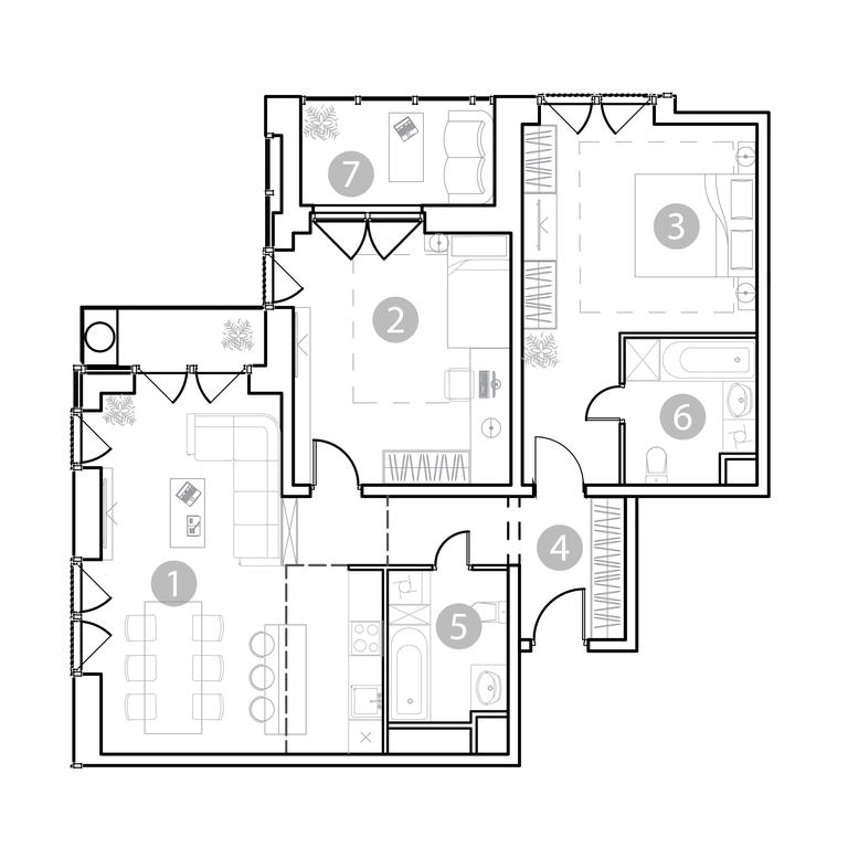 2-BD Apartment Sale, 94.9平方米 at EvoPark Sokolniki, Poteshnaya Street, Moscow, Russia #2 2-BD Apartment Sale, 94.9平方米 at EvoPark Sokolniki, Poteshnaya Street, Moscow, Russia #2
