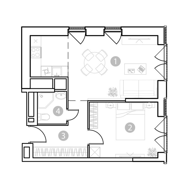 1-BD Apartment Sale, 46.41 sq. m. at EvoPark Sokolniki, Poteshnaya Street, Moscow, Russia #2 1-BD Apartment Sale, 46.41 sq. m. at EvoPark Sokolniki, Poteshnaya Street, Moscow, Russia #2