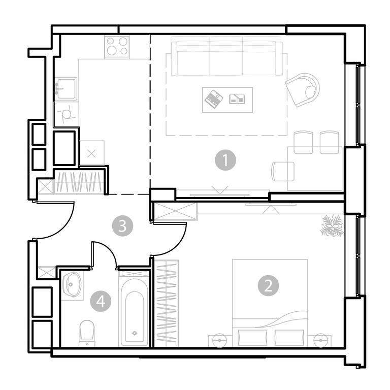 1-BD Apartment Sale, 52.25 sq. m. at EvoPark Sokolniki, Poteshnaya Street, Moscow, Russia #2 1-BD Apartment Sale, 52.25 sq. m. at EvoPark Sokolniki, Poteshnaya Street, Moscow, Russia #2