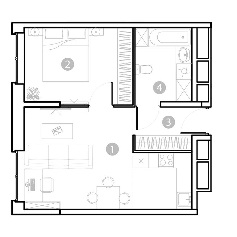 1-BD Apartment Sale, 46.61 sq. m. at EvoPark Sokolniki, Poteshnaya Street, Moscow, Russia #1 1-BD Apartment Sale, 46.61 sq. m. at EvoPark Sokolniki, Poteshnaya Street, Moscow, Russia #1