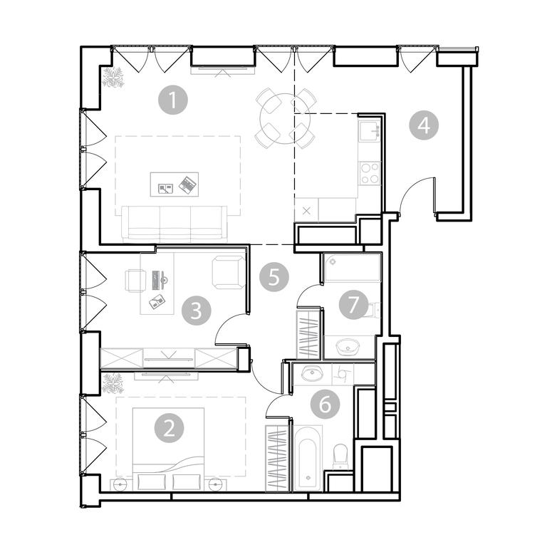2-BD Apartment Sale, 81.39 sq. m. at EvoPark Sokolniki, Poteshnaya Street, Moscow, Russia #2