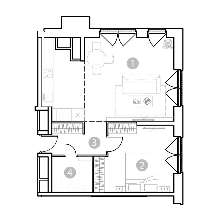 1-BD Apartment Sale, 55.65 sq. m. at EvoPark Sokolniki, Poteshnaya Street, Moscow, Russia #2 1-BD Apartment Sale, 55.65 sq. m. at EvoPark Sokolniki, Poteshnaya Street, Moscow, Russia #2