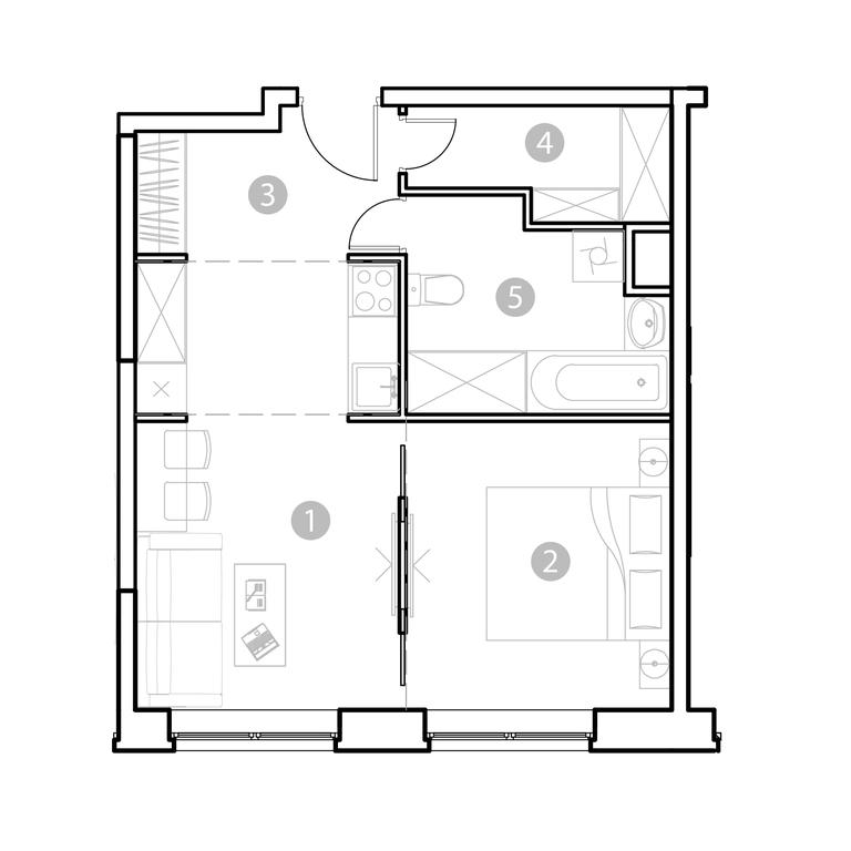 1-BD Apartment Sale, 42.8 sq. m. at EvoPark Sokolniki, Poteshnaya Street, Moscow, Russia #2 1-BD Apartment Sale, 42.8 sq. m. at EvoPark Sokolniki, Poteshnaya Street, Moscow, Russia #2