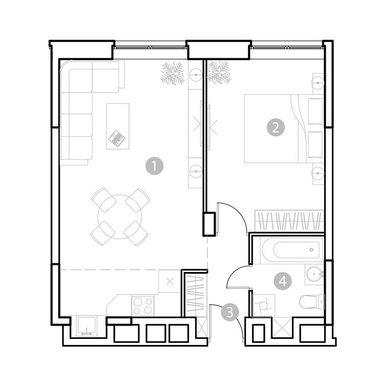 1-BD Apartment Sale, 48.08 sq. m. at EvoPark Sokolniki, Poteshnaya Street, Moscow, Russia #2