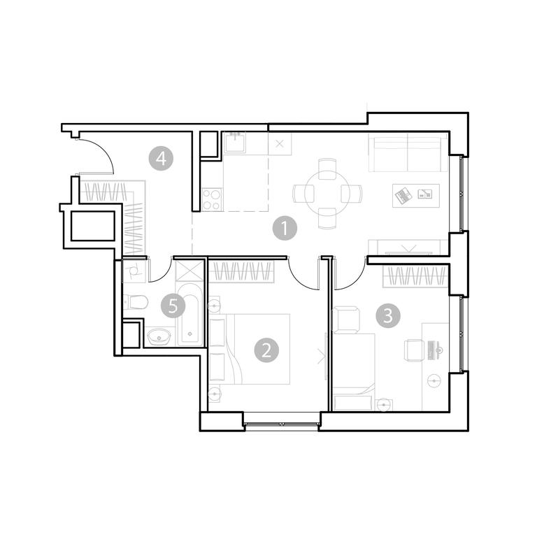 2-BD Apartment Sale, 56.23 sq. m. at EvoPark Sokolniki, Poteshnaya Street, Moscow, Russia #2 2-BD Apartment Sale, 56.23 sq. m. at EvoPark Sokolniki, Poteshnaya Street, Moscow, Russia #2