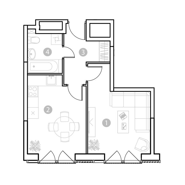 1-BD Apartment Sale, 37.58 sq. m. at EvoPark Sokolniki, Poteshnaya Street, Moscow, Russia #1 1-BD Apartment Sale, 37.58 sq. m. at EvoPark Sokolniki, Poteshnaya Street, Moscow, Russia #1