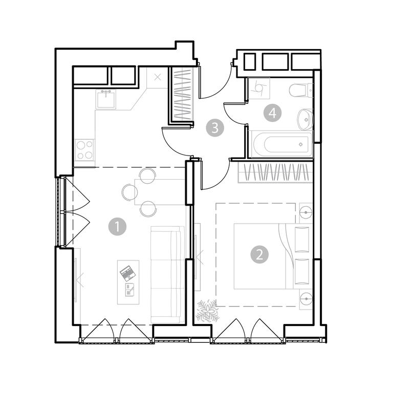 1-BD Apartment Sale, 45.53 sq. m. at EvoPark Sokolniki, Poteshnaya Street, Moscow, Russia #2 1-BD Apartment Sale, 45.53 sq. m. at EvoPark Sokolniki, Poteshnaya Street, Moscow, Russia #2