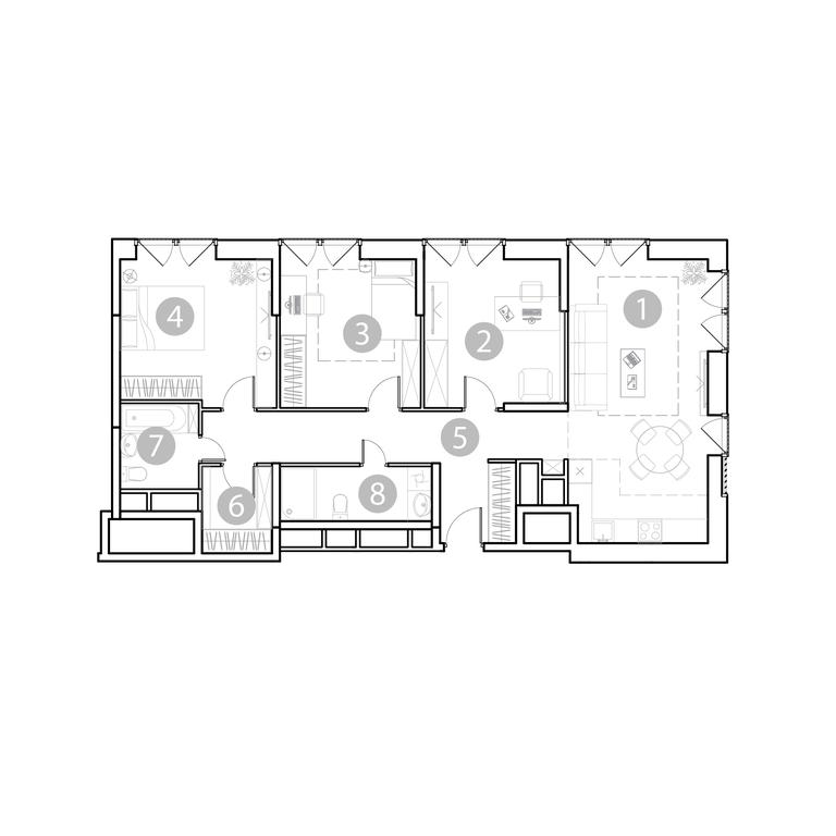 3-BD Apartment Sale, 97.13平方米 at EvoPark Sokolniki, Poteshnaya Street, Moscow, Russia #2