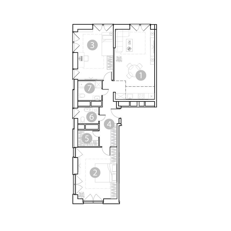 2-BD Apartment Sale, 86.65平方米 at EvoPark Sokolniki, Poteshnaya Street, Moscow, Russia #1