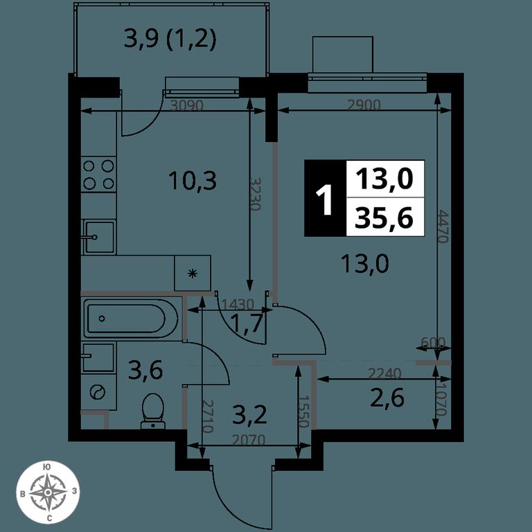 1-BD Apartment Sale, 35.6 sq. m. at Pervy Sheremetevskij, Komsomolskaya Street, 16, Khimki, Moscow Region, Russia #1 1-BD Apartment Sale, 35.6 sq. m. at Pervy Sheremetevskij, Komsomolskaya Street, 16, Khimki, Moscow Region, Russia #1