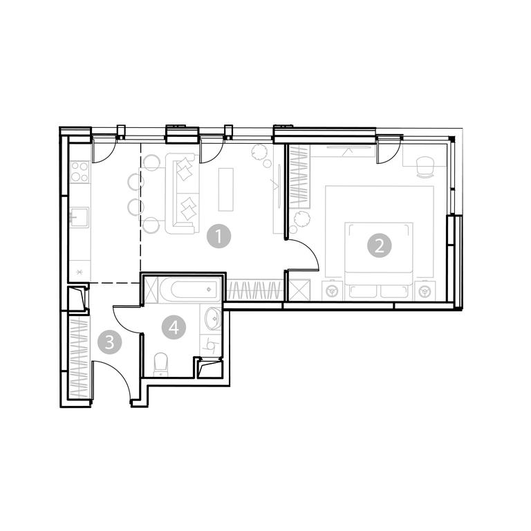 1-BD Apartment Sale, 49.77平方米 at EvoPark Izmaylovo, Elektrodnaya Street, Moscow, Russia #1 1-BD Apartment Sale, 49.77平方米 at EvoPark Izmaylovo, Elektrodnaya Street, Moscow, Russia #1