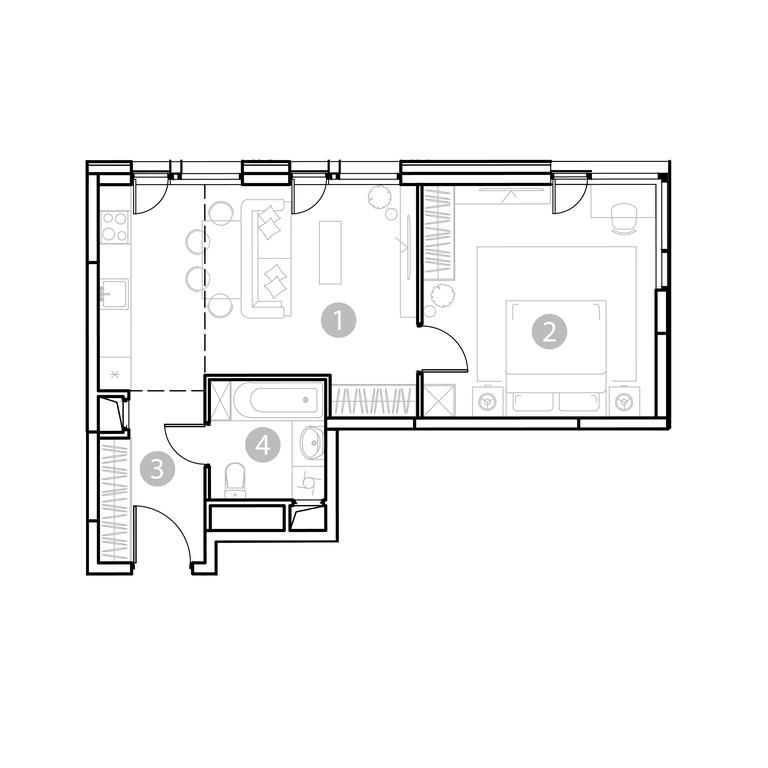 1-BD Apartment Sale, 49.04平方米 at EvoPark Izmaylovo, Elektrodnaya Street, Moscow, Russia #1 1-BD Apartment Sale, 49.04平方米 at EvoPark Izmaylovo, Elektrodnaya Street, Moscow, Russia #1