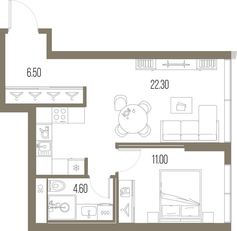 1-BD Apartment Sale, 44.4平方米 at Severny Port, Leningradskoye Highway, Moscow, Russia #1 1-BD Apartment Sale, 44.4平方米 at Severny Port, Leningradskoye Highway, Moscow, Russia #1
