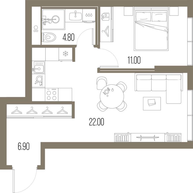 1-BD Apartment Sale, 44.7 sq. m. at Severny Port, Leningradskoye Highway, Moscow, Russia #1 1-BD Apartment Sale, 44.7 sq. m. at Severny Port, Leningradskoye Highway, Moscow, Russia #1