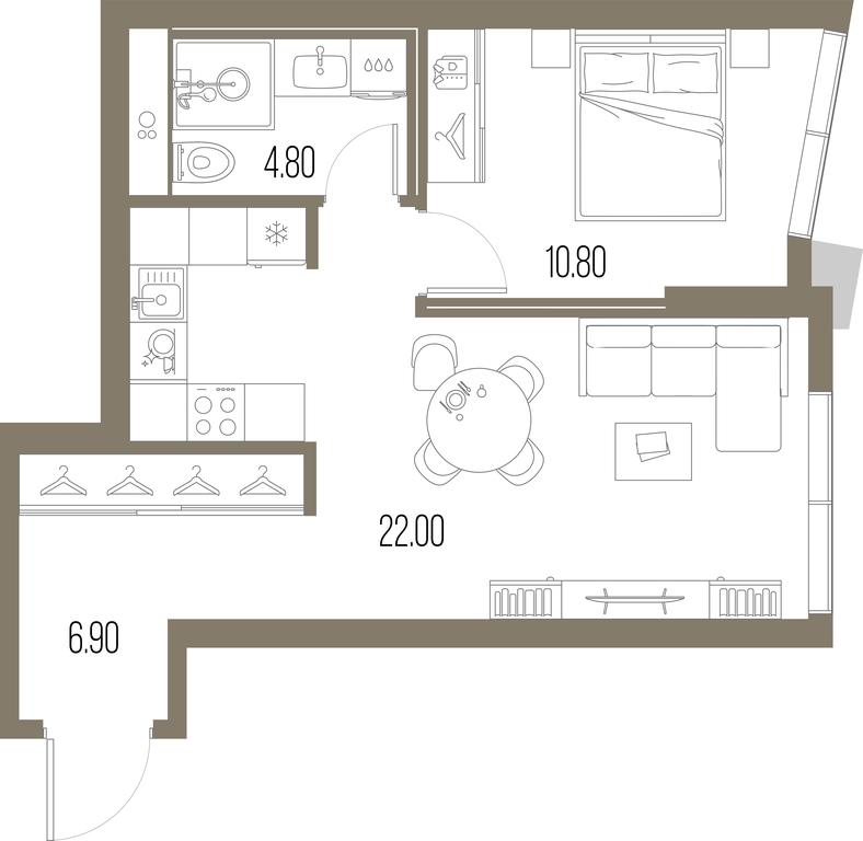 1-BD Apartment Sale, 44.5平方米 at Severny Port, Leningradskoye Highway, Moscow, Russia #1 1-BD Apartment Sale, 44.5平方米 at Severny Port, Leningradskoye Highway, Moscow, Russia #1