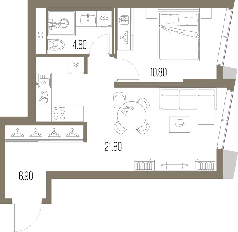 1-BD Apartment Sale, 44.3平方米 at Severny Port, Leningradskoye Highway, Moscow, Russia #1 1-BD Apartment Sale, 44.3平方米 at Severny Port, Leningradskoye Highway, Moscow, Russia #1