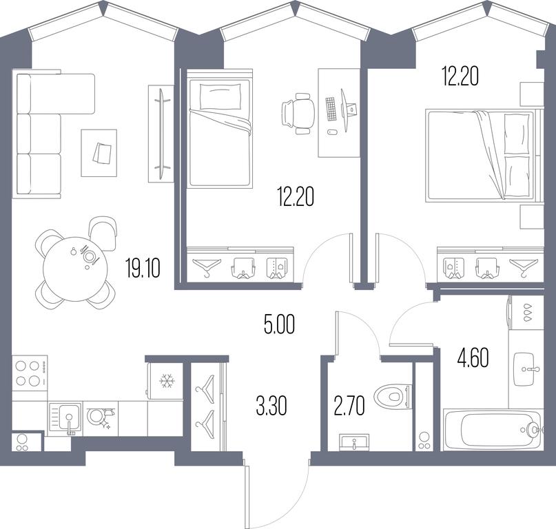 2-BD Apartment Sale, 59.1 sq. m. at Severny Port, Leningradskoye Highway, Moscow, Russia #1 2-BD Apartment Sale, 59.1 sq. m. at Severny Port, Leningradskoye Highway, Moscow, Russia #1