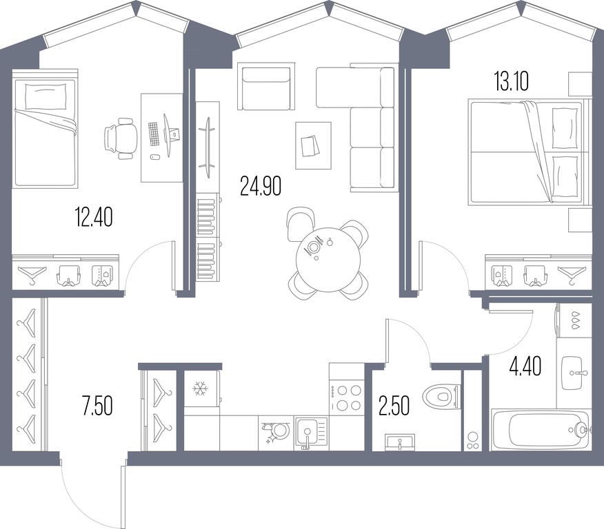 2-BD Apartment Sale, 64.8 sq. m. at Severny Port, Leningradskoye Highway, Moscow, Russia #1 2-BD Apartment Sale, 64.8 sq. m. at Severny Port, Leningradskoye Highway, Moscow, Russia #1