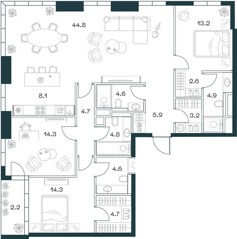 2-BD Apartment Sale, 136.9平方米 at SHIFT, 2nd Donskoy Drive, 10, Moscow, Russia #1 2-BD Apartment Sale, 136.9平方米 at SHIFT, 2nd Donskoy Drive, 10, Moscow, Russia #1