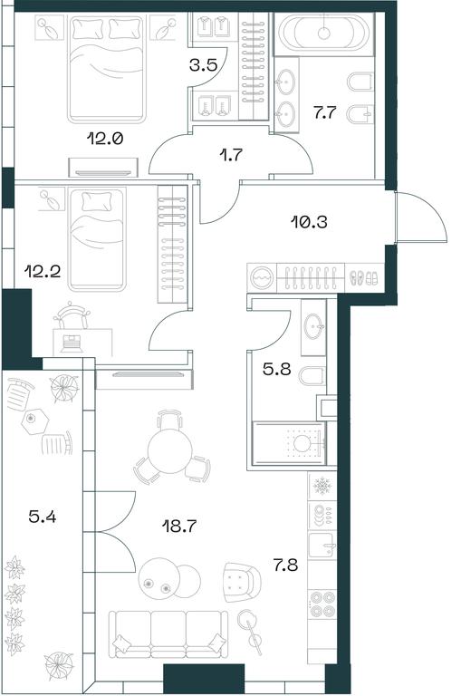 2-BD Apartment Sale, 85.1平方米 at SHIFT, 2nd Donskoy Drive, 10, Moscow, Russia #1 2-BD Apartment Sale, 85.1平方米 at SHIFT, 2nd Donskoy Drive, 10, Moscow, Russia #1