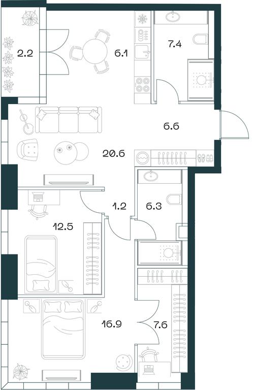 2-BD Apartment Sale, 87.6平方米 at SHIFT, 2nd Donskoy Drive, 10, Moscow, Russia #1 2-BD Apartment Sale, 87.6平方米 at SHIFT, 2nd Donskoy Drive, 10, Moscow, Russia #1