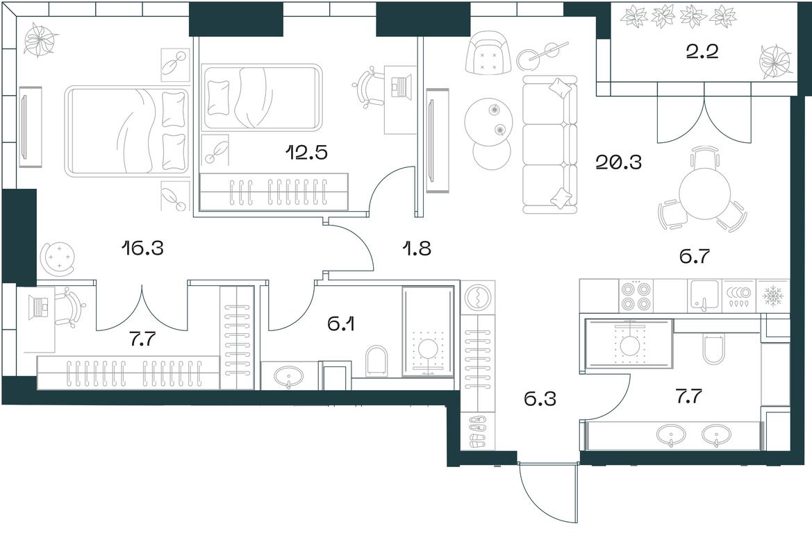 2-BD Apartment Sale, 87.8平方米 at SHIFT, 2nd Donskoy Drive, 10, Moscow, Russia #1 2-BD Apartment Sale, 87.8平方米 at SHIFT, 2nd Donskoy Drive, 10, Moscow, Russia #1