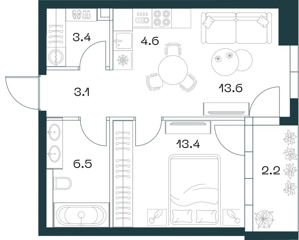 1-BD Apartment Sale, 46.6 sq. m. at SHIFT, 2nd Donskoy Drive, 10, Moscow, Russia #1 1-BD Apartment Sale, 46.6 sq. m. at SHIFT, 2nd Donskoy Drive, 10, Moscow, Russia #1