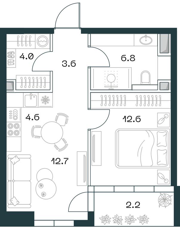 1-BD Apartment Sale, 46.4平方米 at SHIFT, 2nd Donskoy Drive, 10, Moscow, Russia #2 1-BD Apartment Sale, 46.4平方米 at SHIFT, 2nd Donskoy Drive, 10, Moscow, Russia #2