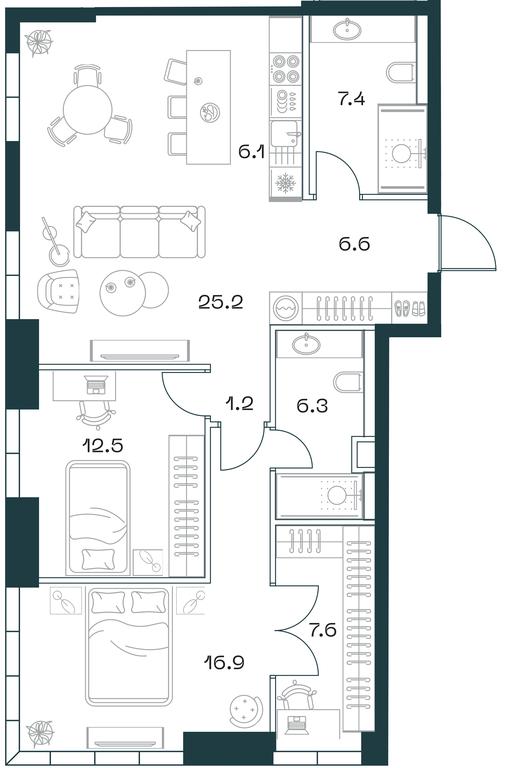 2-BD Apartment Sale, 90平方米 at SHIFT, 2nd Donskoy Drive, 10, Moscow, Russia #1 2-BD Apartment Sale, 90平方米 at SHIFT, 2nd Donskoy Drive, 10, Moscow, Russia #1
