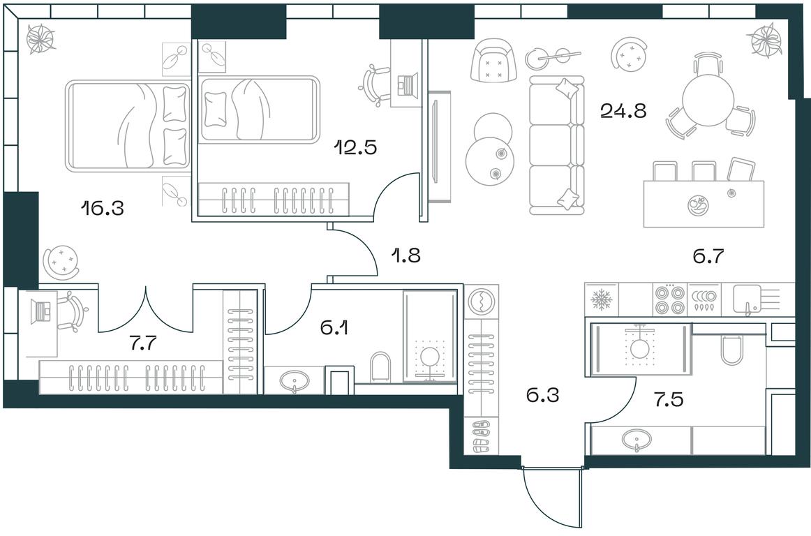 2-BD Apartment Sale, 89.6 sq. m. at SHIFT, 2nd Donskoy Drive, 10, Moscow, Russia #1 2-BD Apartment Sale, 89.6 sq. m. at SHIFT, 2nd Donskoy Drive, 10, Moscow, Russia #1