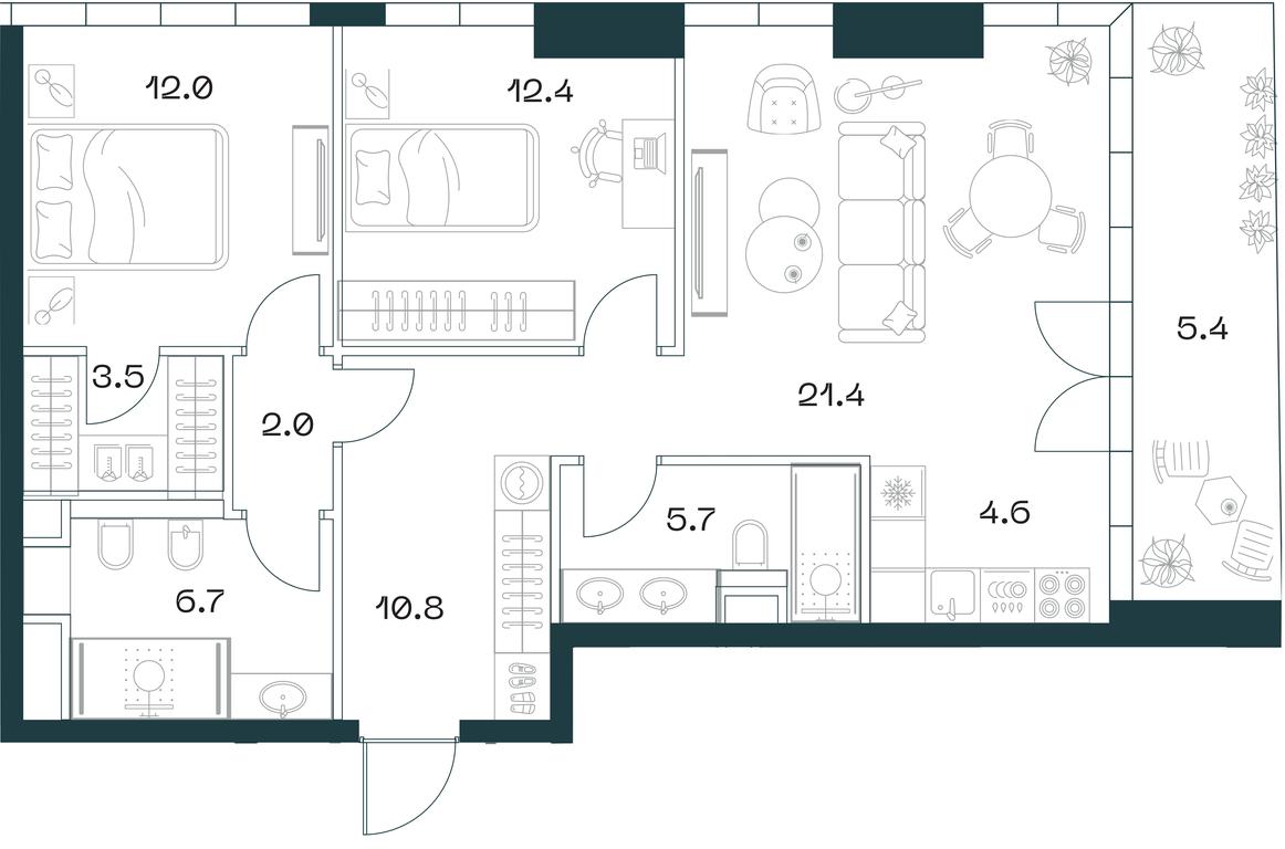 2-BD Apartment Sale, 84.5平方米 at SHIFT, 2nd Donskoy Drive, 10, Moscow, Russia #1 2-BD Apartment Sale, 84.5平方米 at SHIFT, 2nd Donskoy Drive, 10, Moscow, Russia #1