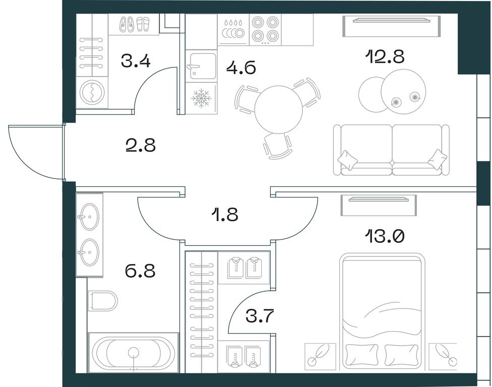 1-BD Apartment Sale, 48.8 sq. m. at SHIFT, 2nd Donskoy Drive, 10, Moscow, Russia #1 1-BD Apartment Sale, 48.8 sq. m. at SHIFT, 2nd Donskoy Drive, 10, Moscow, Russia #1