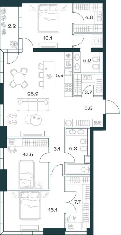 3-BD Apartment Sale, 112.8 sq. m. at SHIFT, 2nd Donskoy Drive, 10, Moscow, Russia #1 3-BD Apartment Sale, 112.8 sq. m. at SHIFT, 2nd Donskoy Drive, 10, Moscow, Russia #1