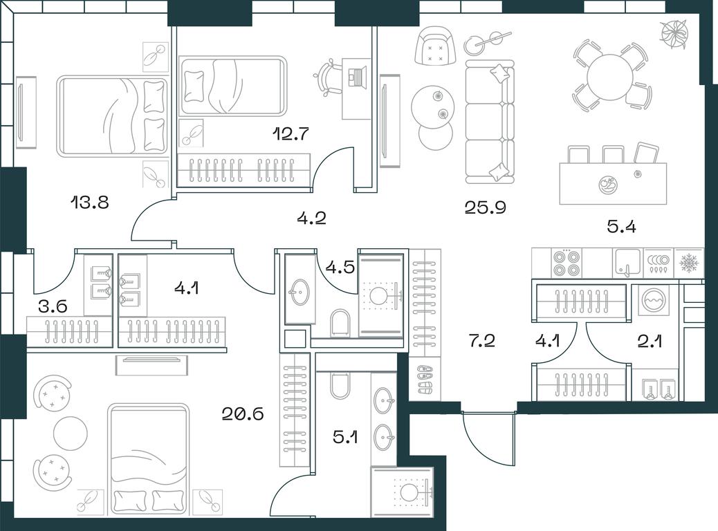 3-BD Apartment Sale, 114.1 sq. m. at SHIFT, 2nd Donskoy Drive, 10, Moscow, Russia #1 3-BD Apartment Sale, 114.1 sq. m. at SHIFT, 2nd Donskoy Drive, 10, Moscow, Russia #1