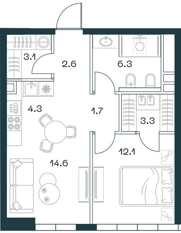 1-BD Apartment Sale, 48 sq. m. at SHIFT, 2nd Donskoy Drive, 10, Moscow, Russia #1 1-BD Apartment Sale, 48 sq. m. at SHIFT, 2nd Donskoy Drive, 10, Moscow, Russia #1