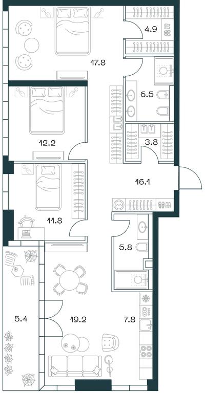3-BD Apartment Sale, 111.3平方米 at SHIFT, 2nd Donskoy Drive, 10, Moscow, Russia #1 3-BD Apartment Sale, 111.3平方米 at SHIFT, 2nd Donskoy Drive, 10, Moscow, Russia #1