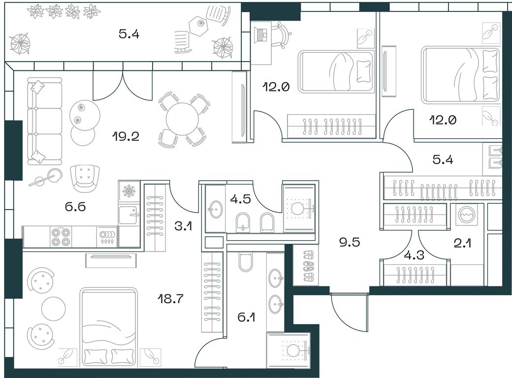 3-BD Apartment Sale, 108.7平方米 at SHIFT, 2nd Donskoy Drive, 10, Moscow, Russia #1 3-BD Apartment Sale, 108.7平方米 at SHIFT, 2nd Donskoy Drive, 10, Moscow, Russia #1