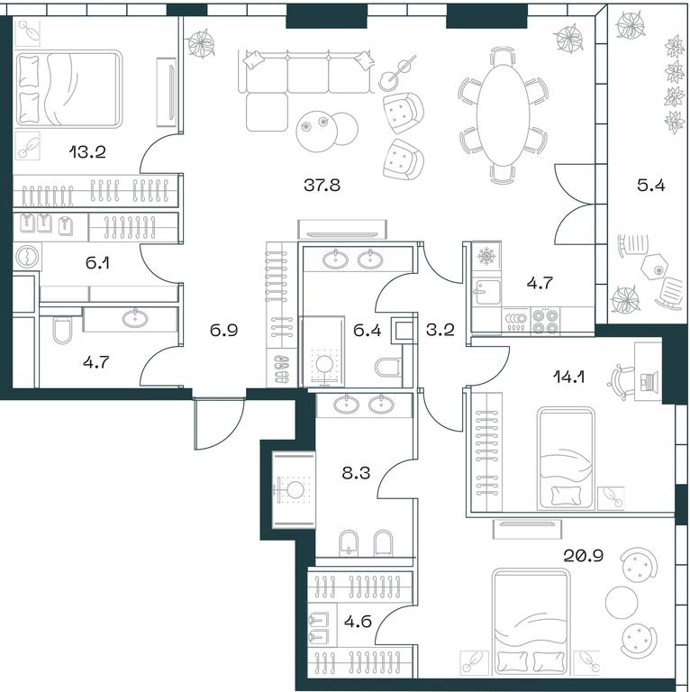 3-BD Apartment Sale, 136.2平方米 at SHIFT, 2nd Donskoy Drive, 10, Moscow, Russia #1 3-BD Apartment Sale, 136.2平方米 at SHIFT, 2nd Donskoy Drive, 10, Moscow, Russia #1