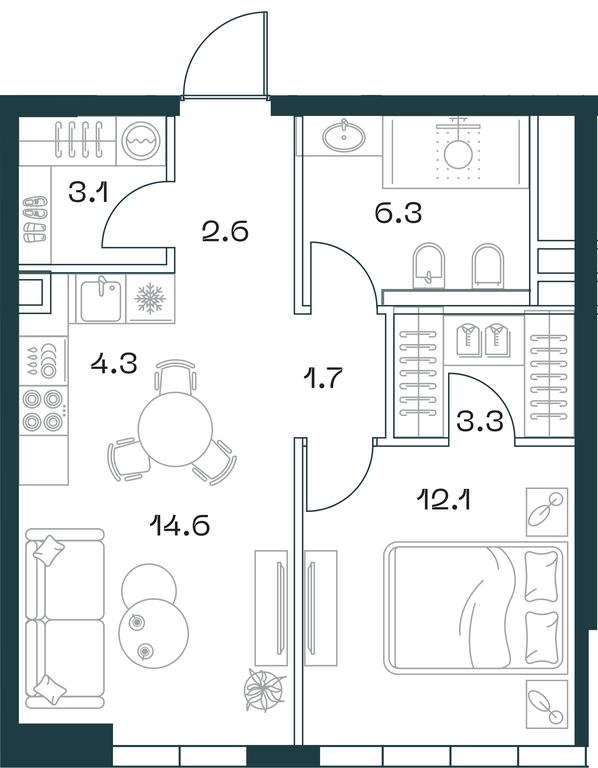 1-BD Apartment Sale, 48平方米 at SHIFT, 2nd Donskoy Drive, 10, Moscow, Russia #1 1-BD Apartment Sale, 48平方米 at SHIFT, 2nd Donskoy Drive, 10, Moscow, Russia #1